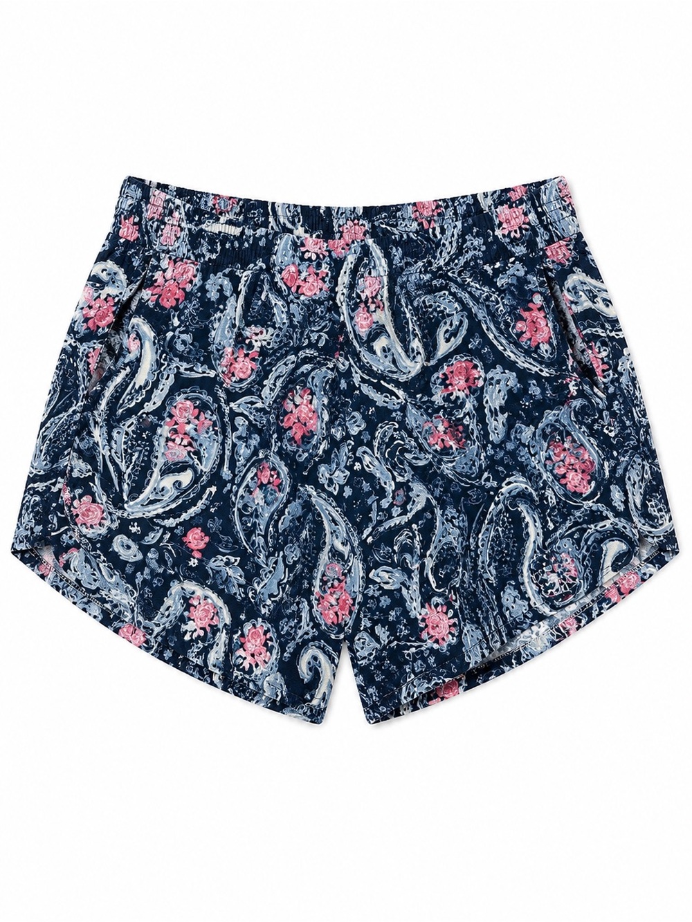 Torrid Navy Paisley Floral Pull On Shorts Pockets Plus Size 2 2X